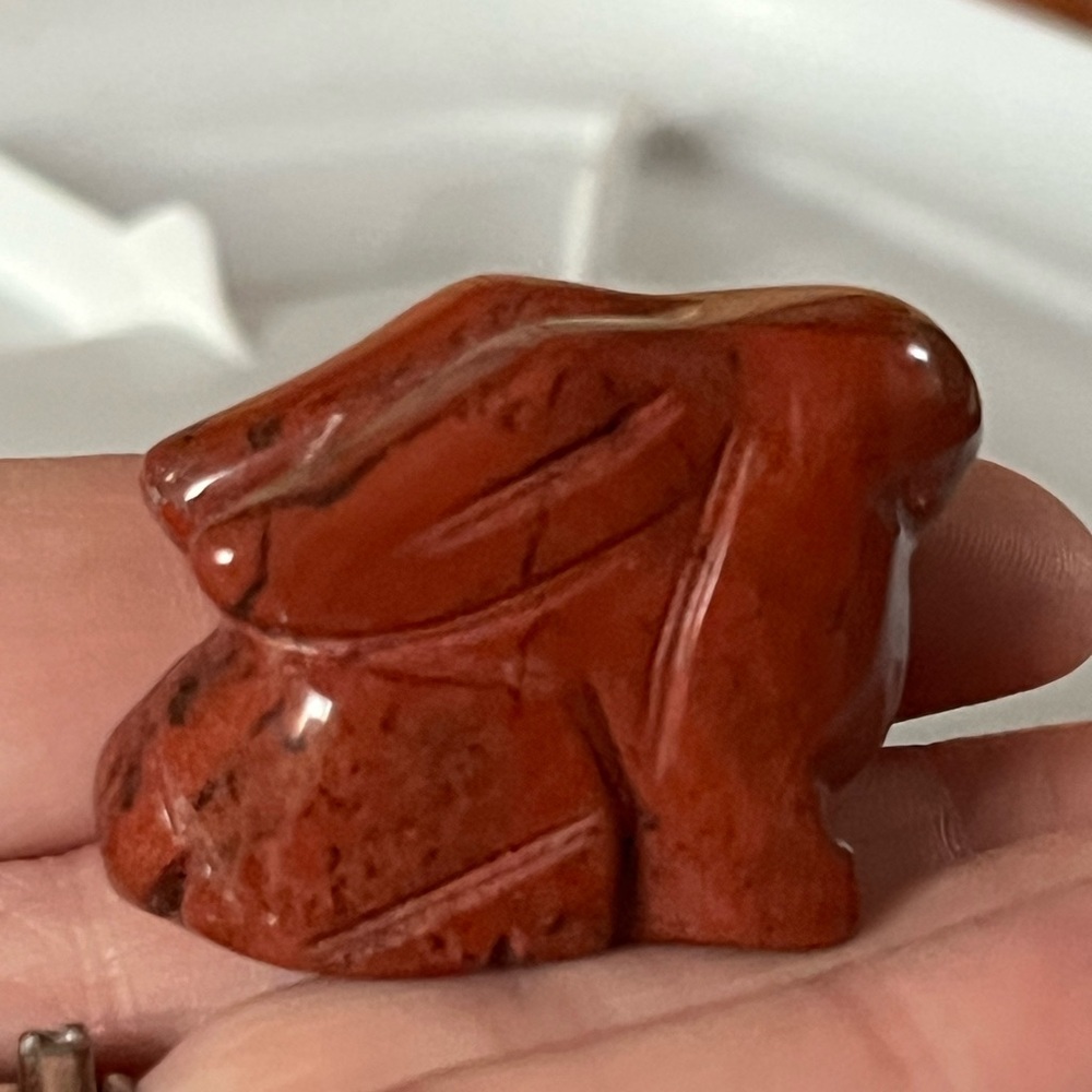 Red Jasper Rabbit Crystal Mini Carving - Picture 2 of 10